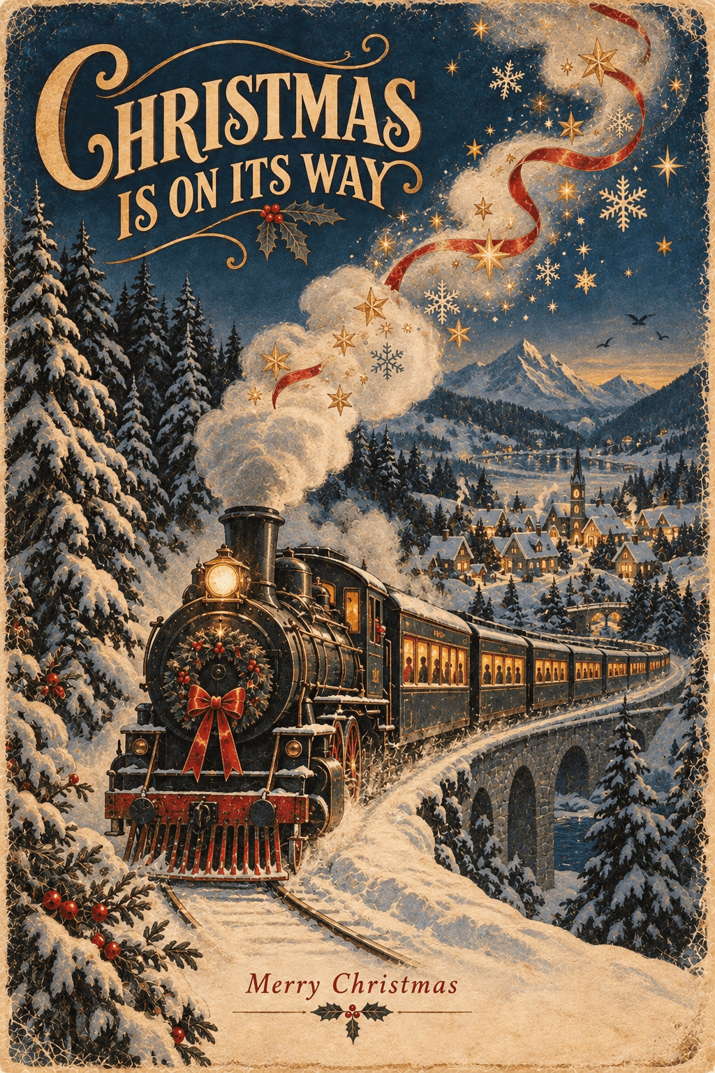 Papyrus & Pixel Christmas greeting card