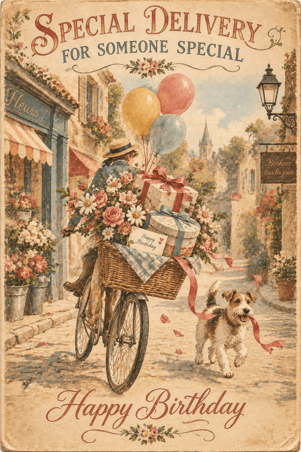 Papyrus & Pixel Special Delivery birthday greeting card