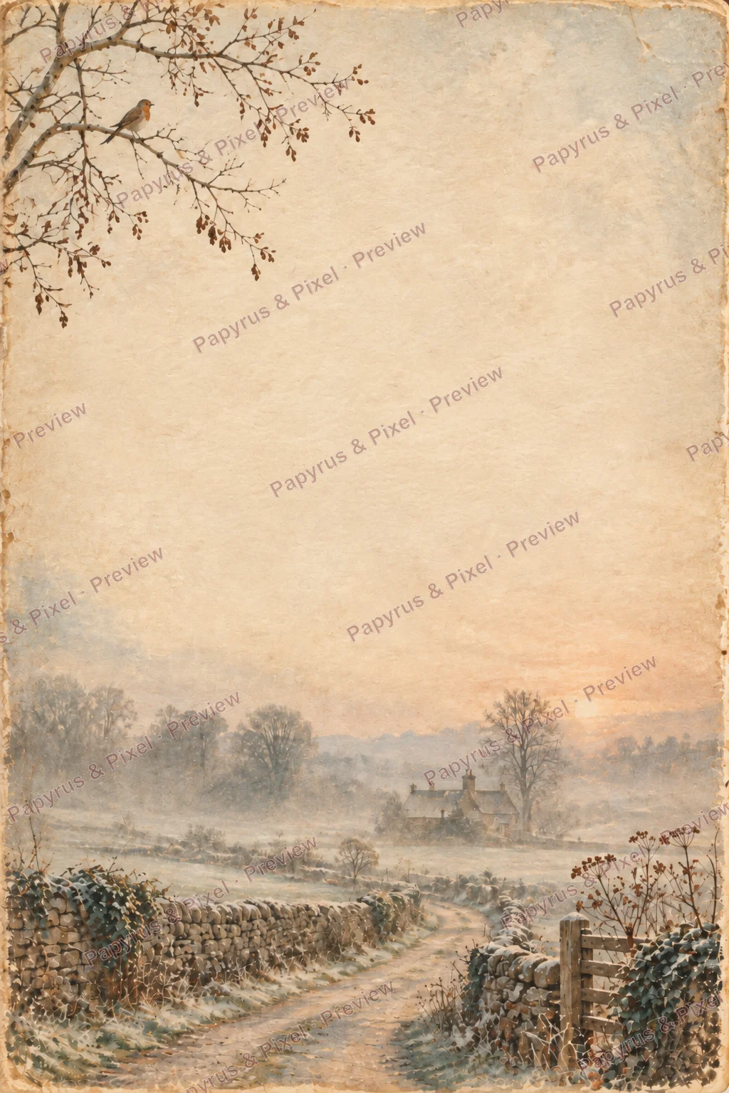 Papyrus & Pixel greeting card back