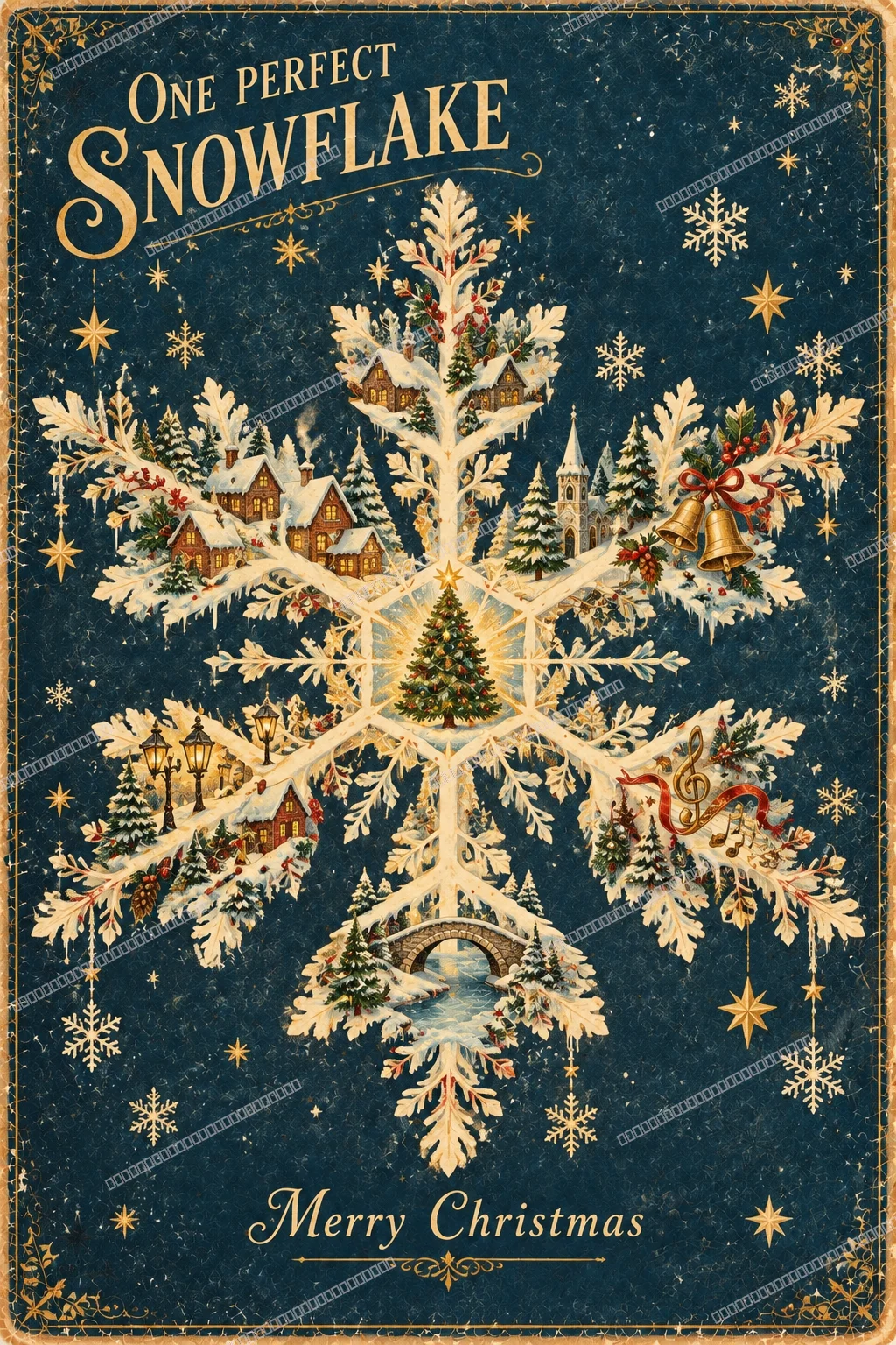 One perfect snowflake